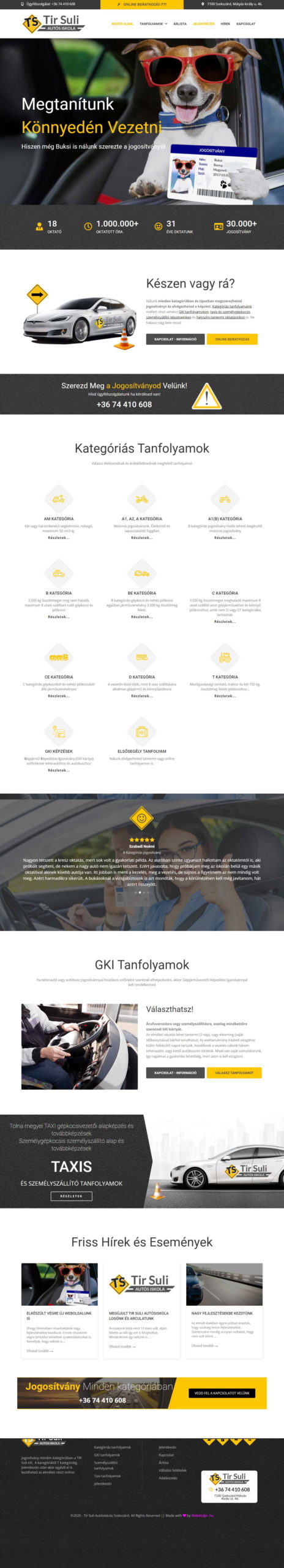 webdizájn és weboldal készítés, brand tartalomfeltöltés és üzemeltetés – Tir Suli - WebDizájn .hu