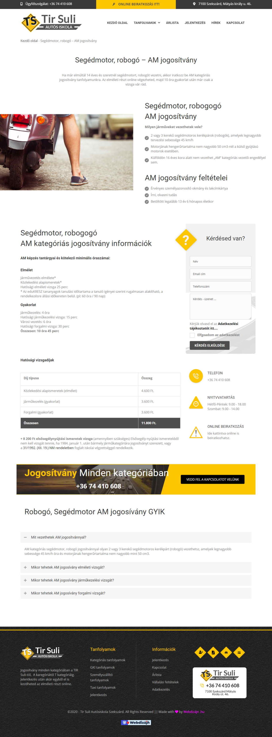 webdizájn és weboldal készítés, brand tartalomfeltöltés és üzemeltetés – Tir Suli - WebDizájn .hu