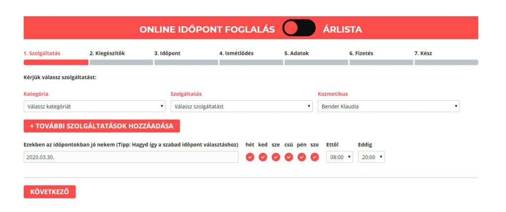 Online időpont foglalás, brand és SEO - Klau Kozmetika - WebDizájn .hu Online időpont foglalási rendszer - szolgáltatás