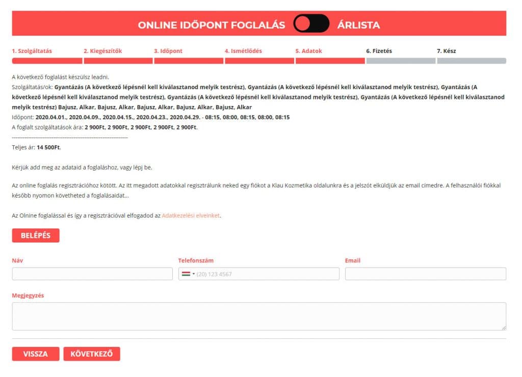 Online időpont foglalás, brand és SEO - Klau Kozmetika - WebDizájn .hu Online időpont foglalási rendszer - szolgáltatás