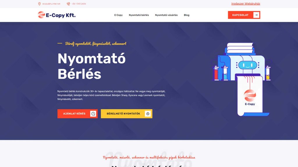 Weboldal készítés mini landing page